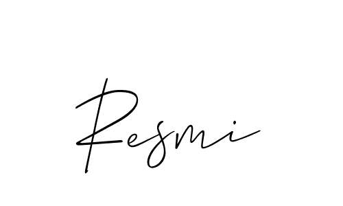 Create a beautiful signature design for name Resmi. With this signature (Allison_Script) fonts, you can make a handwritten signature for free. Resmi signature style 2 images and pictures png
