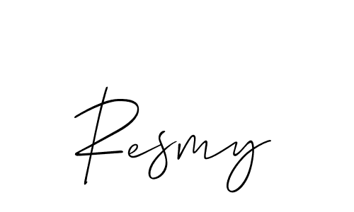 It looks lik you need a new signature style for name Resmy. Design unique handwritten (Allison_Script) signature with our free signature maker in just a few clicks. Resmy signature style 2 images and pictures png