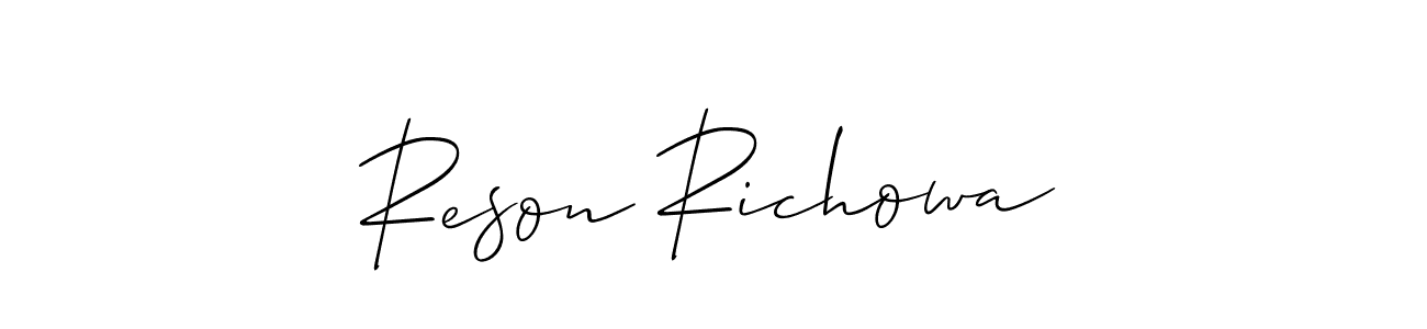Design your own signature with our free online signature maker. With this signature software, you can create a handwritten (Allison_Script) signature for name Reson Richowa. Reson Richowa signature style 2 images and pictures png