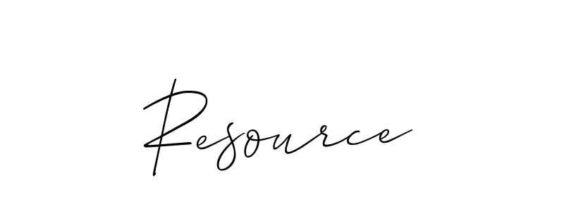 How to make Resource signature? Allison_Script is a professional autograph style. Create handwritten signature for Resource name. Resource signature style 2 images and pictures png