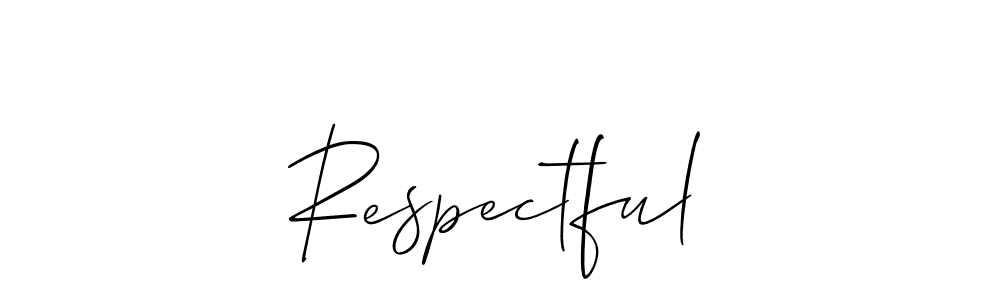 Use a signature maker to create a handwritten signature online. With this signature software, you can design (Allison_Script) your own signature for name Respectful. Respectful signature style 2 images and pictures png