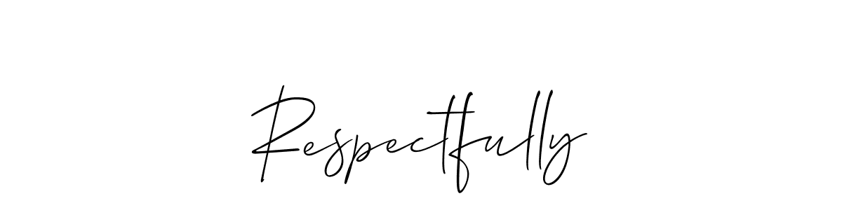 Make a beautiful signature design for name Respectfully. With this signature (Allison_Script) style, you can create a handwritten signature for free. Respectfully signature style 2 images and pictures png