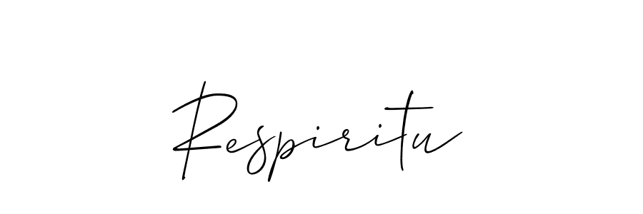 Use a signature maker to create a handwritten signature online. With this signature software, you can design (Allison_Script) your own signature for name Respiritu. Respiritu signature style 2 images and pictures png