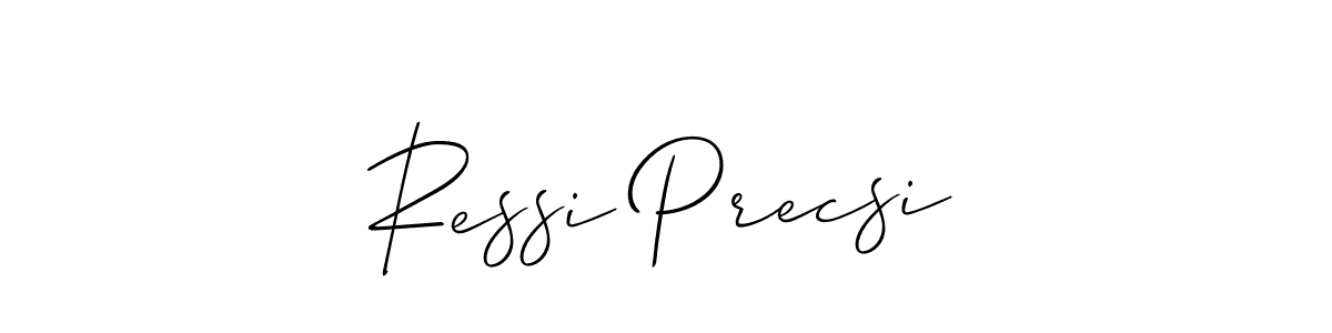 Make a beautiful signature design for name Ressi Precsi. With this signature (Allison_Script) style, you can create a handwritten signature for free. Ressi Precsi signature style 2 images and pictures png