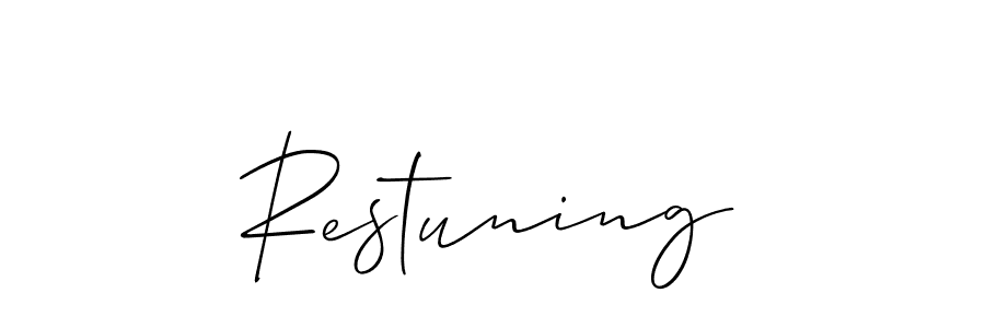 Create a beautiful signature design for name Restuning. With this signature (Allison_Script) fonts, you can make a handwritten signature for free. Restuning signature style 2 images and pictures png
