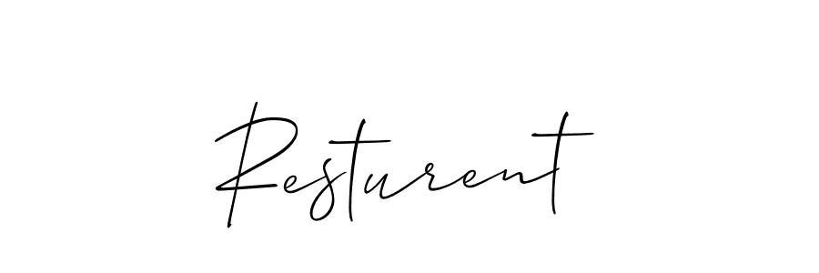 How to make Resturent name signature. Use Allison_Script style for creating short signs online. This is the latest handwritten sign. Resturent signature style 2 images and pictures png