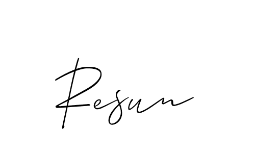 Make a beautiful signature design for name Resun. Use this online signature maker to create a handwritten signature for free. Resun signature style 2 images and pictures png