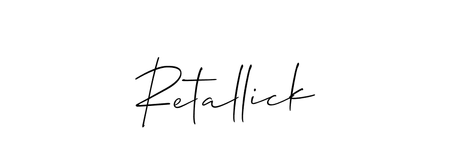 Design your own signature with our free online signature maker. With this signature software, you can create a handwritten (Allison_Script) signature for name Retallick. Retallick signature style 2 images and pictures png