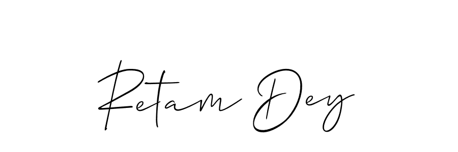 How to make Retam Dey name signature. Use Allison_Script style for creating short signs online. This is the latest handwritten sign. Retam Dey signature style 2 images and pictures png