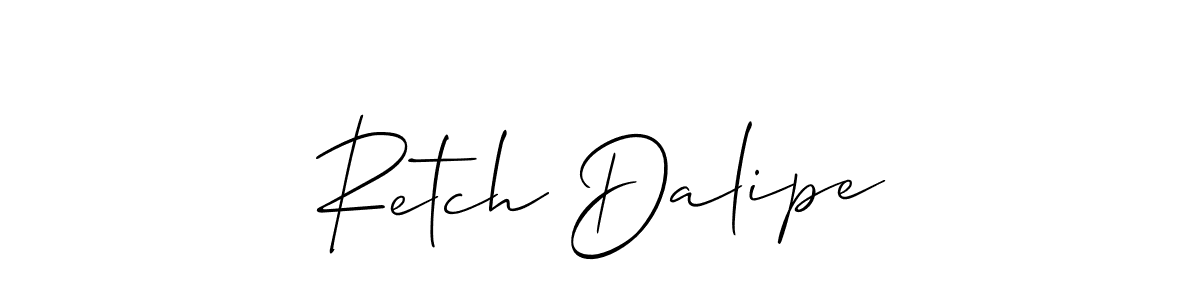 It looks lik you need a new signature style for name Retch Dalipe. Design unique handwritten (Allison_Script) signature with our free signature maker in just a few clicks. Retch Dalipe signature style 2 images and pictures png