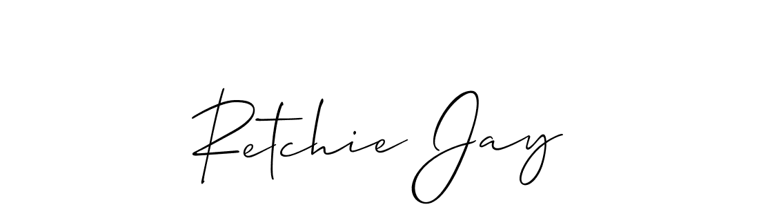 Create a beautiful signature design for name Retchie Jay. With this signature (Allison_Script) fonts, you can make a handwritten signature for free. Retchie Jay signature style 2 images and pictures png