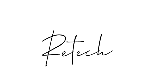 Also You can easily find your signature by using the search form. We will create Retech name handwritten signature images for you free of cost using Allison_Script sign style. Retech signature style 2 images and pictures png