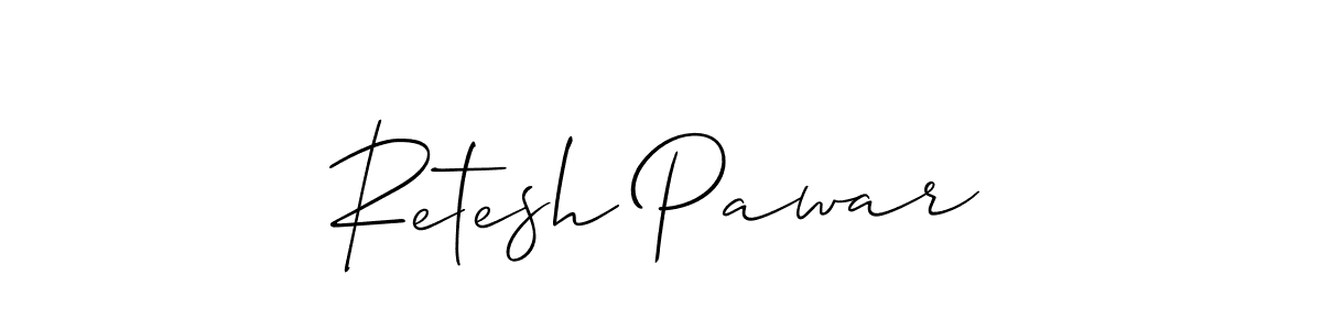 Make a beautiful signature design for name Retesh Pawar. With this signature (Allison_Script) style, you can create a handwritten signature for free. Retesh Pawar signature style 2 images and pictures png