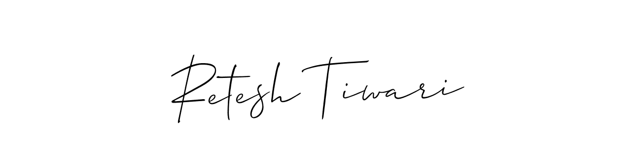 Create a beautiful signature design for name Retesh Tiwari. With this signature (Allison_Script) fonts, you can make a handwritten signature for free. Retesh Tiwari signature style 2 images and pictures png