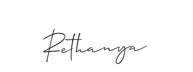 How to make Rethanya signature? Allison_Script is a professional autograph style. Create handwritten signature for Rethanya name. Rethanya signature style 2 images and pictures png