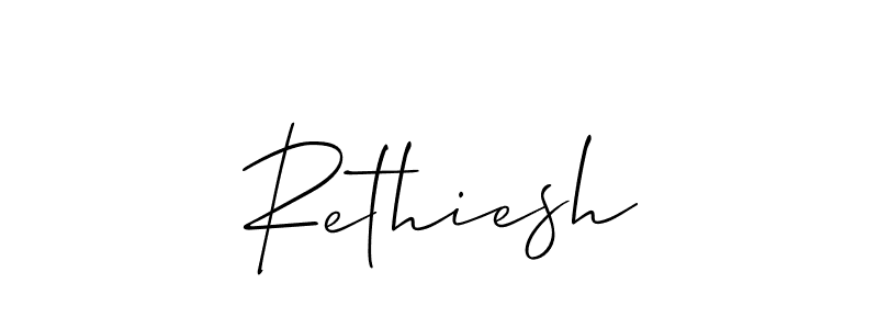 How to Draw Rethiesh signature style? Allison_Script is a latest design signature styles for name Rethiesh. Rethiesh signature style 2 images and pictures png