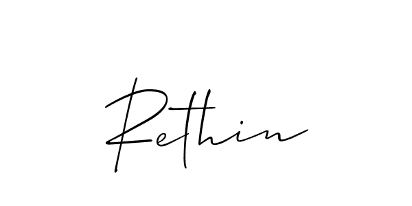 Rethin stylish signature style. Best Handwritten Sign (Allison_Script) for my name. Handwritten Signature Collection Ideas for my name Rethin. Rethin signature style 2 images and pictures png