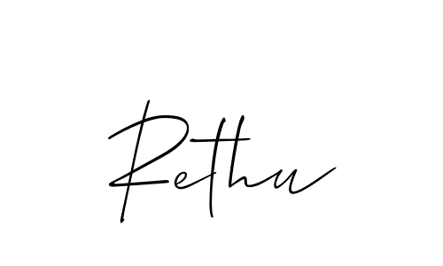 How to make Rethu signature? Allison_Script is a professional autograph style. Create handwritten signature for Rethu name. Rethu signature style 2 images and pictures png