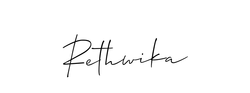 Similarly Allison_Script is the best handwritten signature design. Signature creator online .You can use it as an online autograph creator for name Rethwika. Rethwika signature style 2 images and pictures png