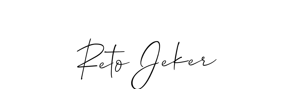 How to make Reto Jeker name signature. Use Allison_Script style for creating short signs online. This is the latest handwritten sign. Reto Jeker signature style 2 images and pictures png