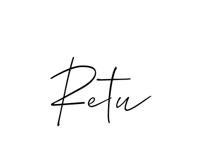 How to make Retu name signature. Use Allison_Script style for creating short signs online. This is the latest handwritten sign. Retu signature style 2 images and pictures png