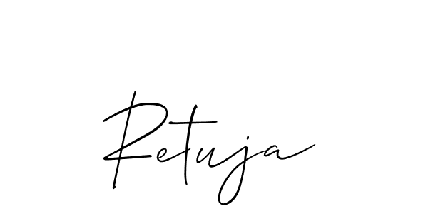 It looks lik you need a new signature style for name Retuja. Design unique handwritten (Allison_Script) signature with our free signature maker in just a few clicks. Retuja signature style 2 images and pictures png