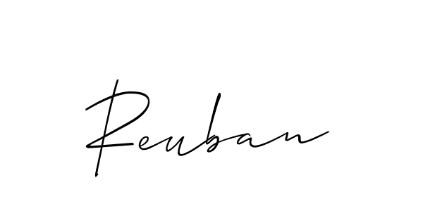 Also You can easily find your signature by using the search form. We will create Reuban name handwritten signature images for you free of cost using Allison_Script sign style. Reuban signature style 2 images and pictures png