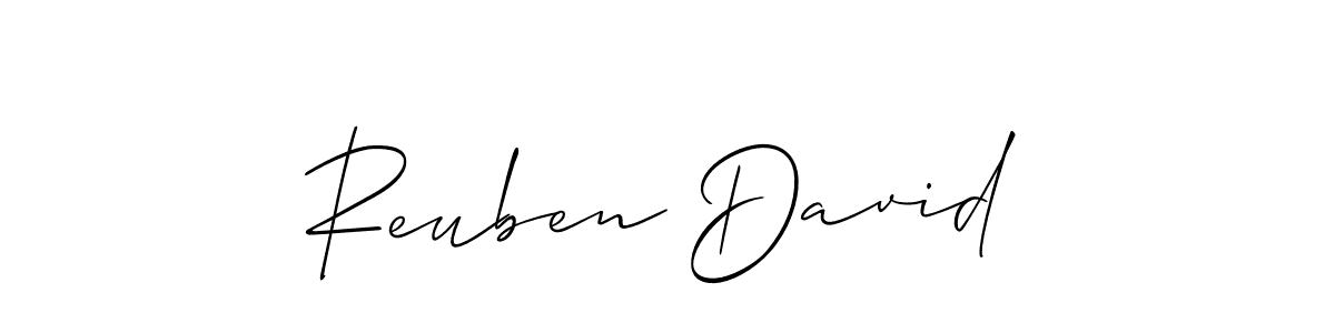 How to make Reuben David name signature. Use Allison_Script style for creating short signs online. This is the latest handwritten sign. Reuben David signature style 2 images and pictures png