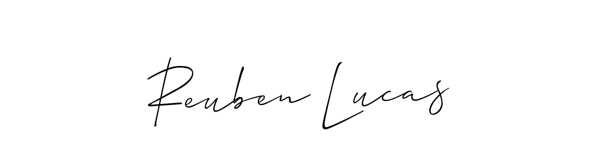 The best way (Allison_Script) to make a short signature is to pick only two or three words in your name. The name Reuben Lucas include a total of six letters. For converting this name. Reuben Lucas signature style 2 images and pictures png