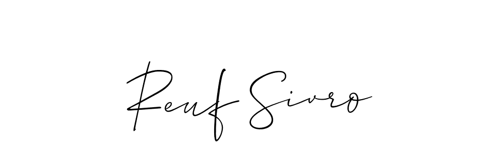 How to make Reuf Sivro name signature. Use Allison_Script style for creating short signs online. This is the latest handwritten sign. Reuf Sivro signature style 2 images and pictures png