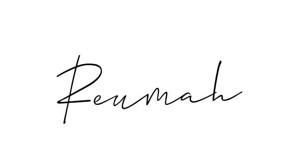 The best way (Allison_Script) to make a short signature is to pick only two or three words in your name. The name Reumah include a total of six letters. For converting this name. Reumah signature style 2 images and pictures png