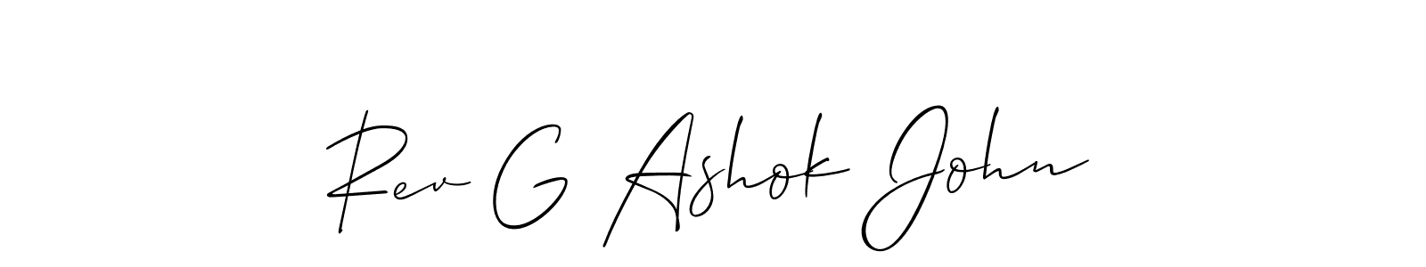 Rev G Ashok John stylish signature style. Best Handwritten Sign (Allison_Script) for my name. Handwritten Signature Collection Ideas for my name Rev G Ashok John. Rev G Ashok John signature style 2 images and pictures png