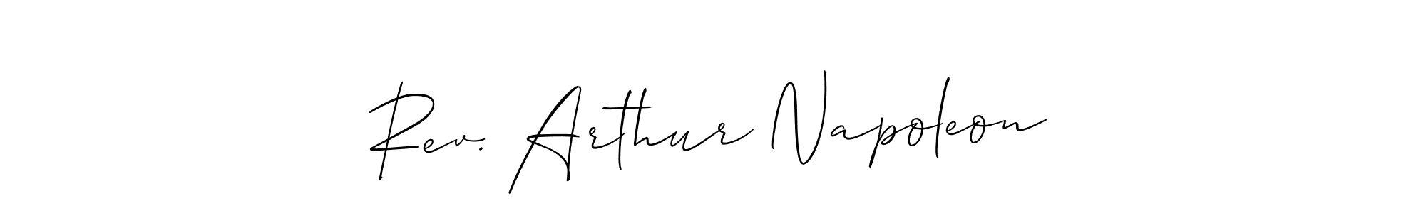 Create a beautiful signature design for name Rev. Arthur Napoleon. With this signature (Allison_Script) fonts, you can make a handwritten signature for free. Rev. Arthur Napoleon signature style 2 images and pictures png