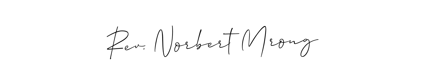 Make a beautiful signature design for name Rev. Norbert Mrong. With this signature (Allison_Script) style, you can create a handwritten signature for free. Rev. Norbert Mrong signature style 2 images and pictures png