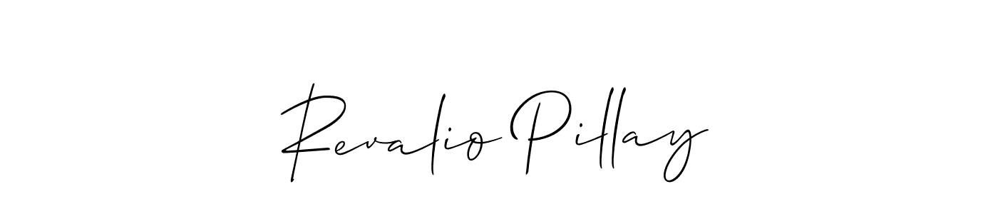 How to Draw Revalio Pillay signature style? Allison_Script is a latest design signature styles for name Revalio Pillay. Revalio Pillay signature style 2 images and pictures png