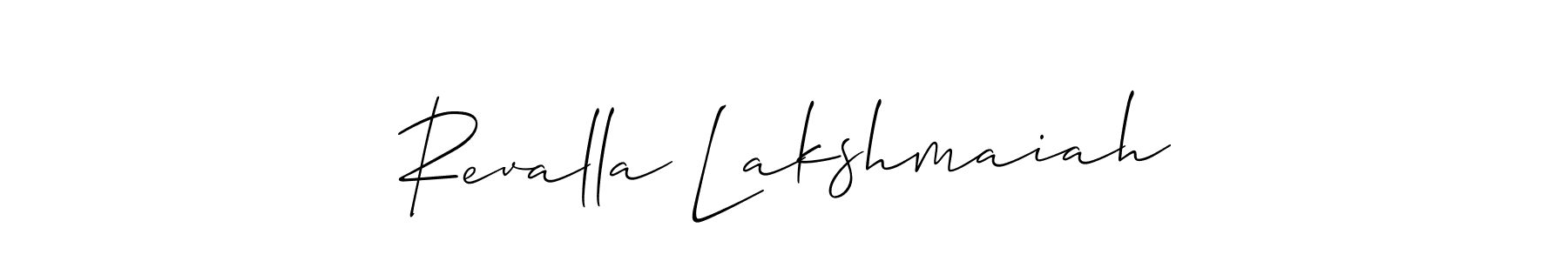 Similarly Allison_Script is the best handwritten signature design. Signature creator online .You can use it as an online autograph creator for name Revalla Lakshmaiah. Revalla Lakshmaiah signature style 2 images and pictures png
