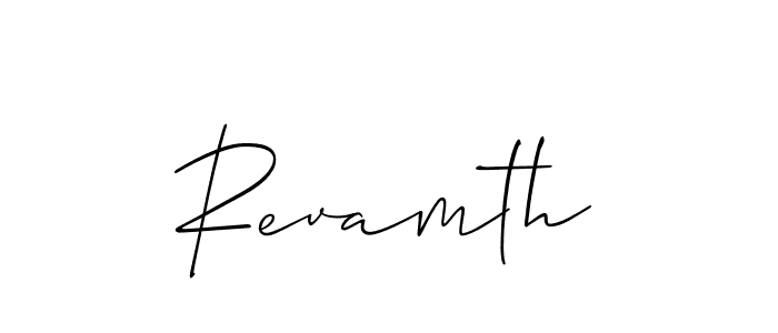 Use a signature maker to create a handwritten signature online. With this signature software, you can design (Allison_Script) your own signature for name Revamth. Revamth signature style 2 images and pictures png
