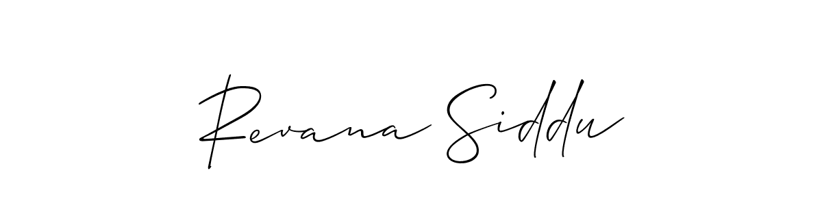 Create a beautiful signature design for name Revana Siddu. With this signature (Allison_Script) fonts, you can make a handwritten signature for free. Revana Siddu signature style 2 images and pictures png