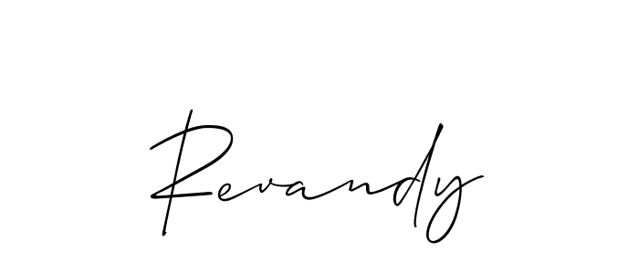The best way (Allison_Script) to make a short signature is to pick only two or three words in your name. The name Revandy include a total of six letters. For converting this name. Revandy signature style 2 images and pictures png