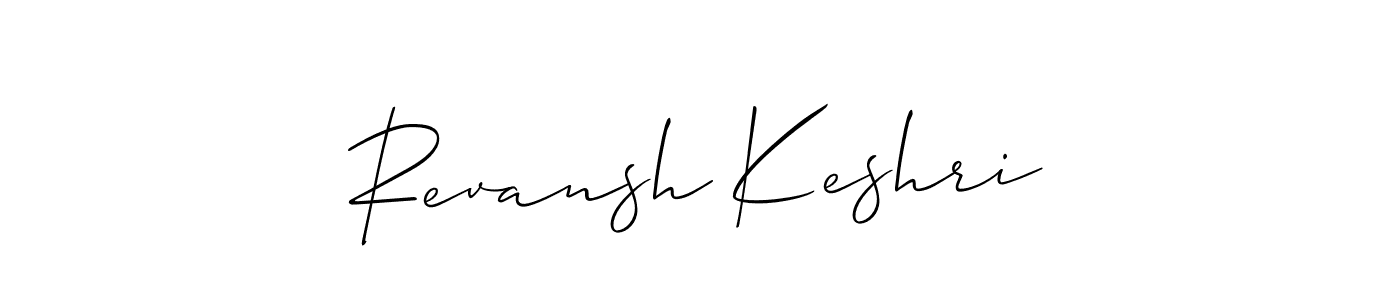 Make a beautiful signature design for name Revansh Keshri. With this signature (Allison_Script) style, you can create a handwritten signature for free. Revansh Keshri signature style 2 images and pictures png