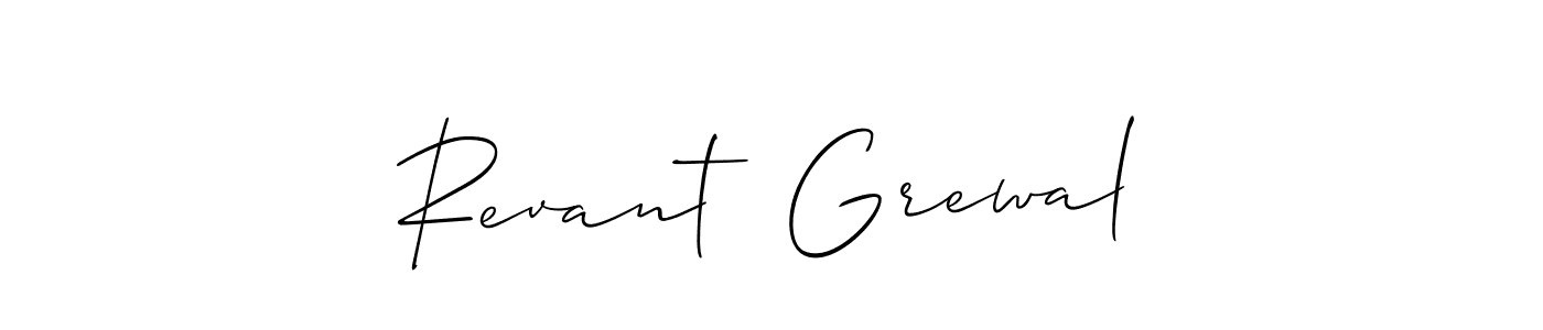Allison_Script is a professional signature style that is perfect for those who want to add a touch of class to their signature. It is also a great choice for those who want to make their signature more unique. Get Revant  Grewal name to fancy signature for free. Revant  Grewal signature style 2 images and pictures png