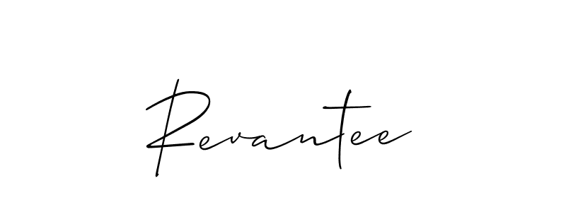 Revantee stylish signature style. Best Handwritten Sign (Allison_Script) for my name. Handwritten Signature Collection Ideas for my name Revantee. Revantee signature style 2 images and pictures png