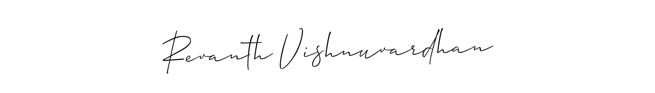 Make a short Revanth Vishnuvardhan signature style. Manage your documents anywhere anytime using Allison_Script. Create and add eSignatures, submit forms, share and send files easily. Revanth Vishnuvardhan signature style 2 images and pictures png