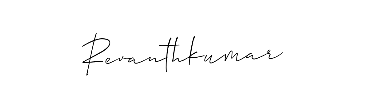 Similarly Allison_Script is the best handwritten signature design. Signature creator online .You can use it as an online autograph creator for name Revanthkumar. Revanthkumar signature style 2 images and pictures png
