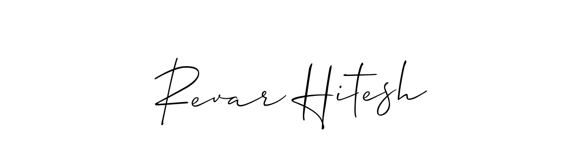 Also we have Revar Hitesh name is the best signature style. Create professional handwritten signature collection using Allison_Script autograph style. Revar Hitesh signature style 2 images and pictures png