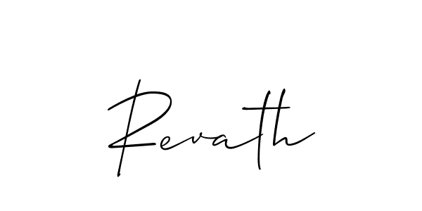 The best way (Allison_Script) to make a short signature is to pick only two or three words in your name. The name Revath include a total of six letters. For converting this name. Revath signature style 2 images and pictures png