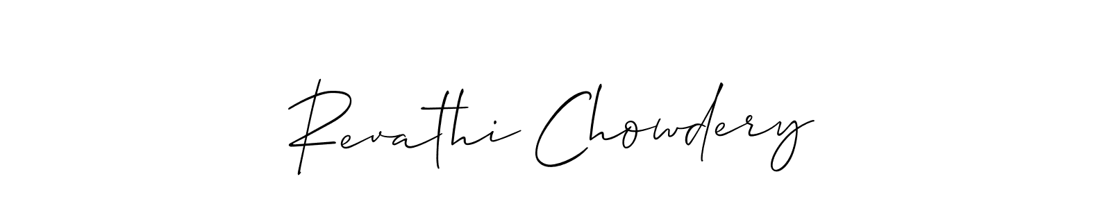 Design your own signature with our free online signature maker. With this signature software, you can create a handwritten (Allison_Script) signature for name Revathi Chowdery. Revathi Chowdery signature style 2 images and pictures png