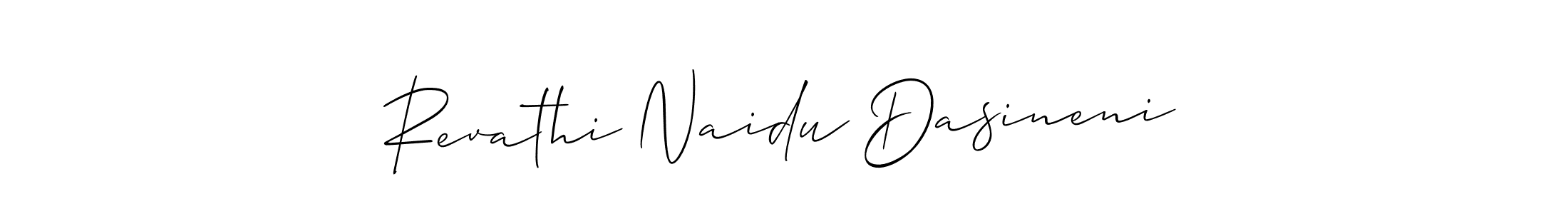 Also we have Revathi Naidu Dasineni name is the best signature style. Create professional handwritten signature collection using Allison_Script autograph style. Revathi Naidu Dasineni signature style 2 images and pictures png