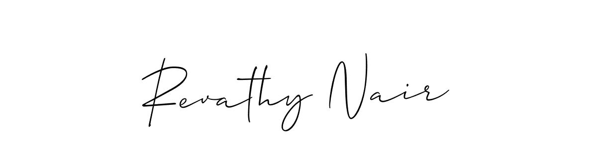 Similarly Allison_Script is the best handwritten signature design. Signature creator online .You can use it as an online autograph creator for name Revathy Nair. Revathy Nair signature style 2 images and pictures png