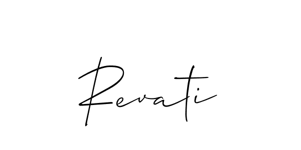 Design your own signature with our free online signature maker. With this signature software, you can create a handwritten (Allison_Script) signature for name Revati. Revati signature style 2 images and pictures png